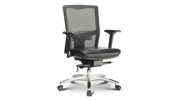 Task Chair with Lumbar Support and Leather Seat