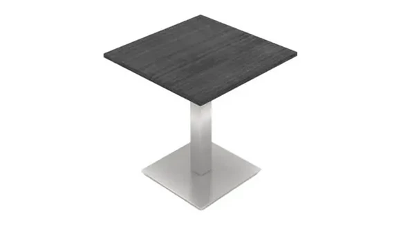 Cafeteria Table 30in Square with Square Brushed Stainless Steel Base