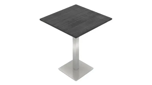 Cafeteria Table 30in Square with Square Brushed Stainless Steel Base