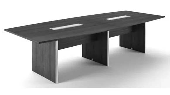 Boat Shape Conference Table 10ft W x 48in D with Grommets