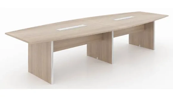 Boat Shape Conference Table 12ft W x 48in D with Grommets