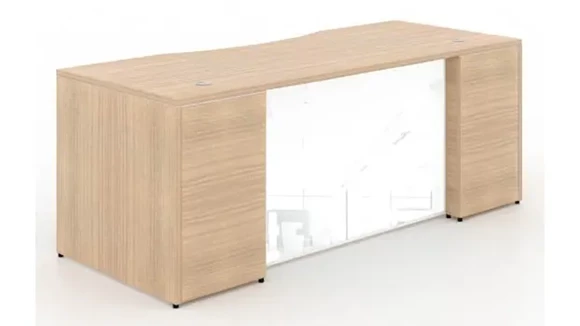 Desk 66in W x 30in D with 2 Pedestals