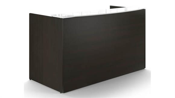72in Reception Desk Shell with Floated White Glass Transaction Top