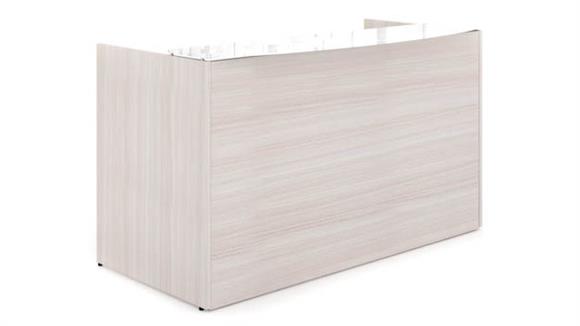 72in Reception Desk Shell with Floated White Glass Transaction Top