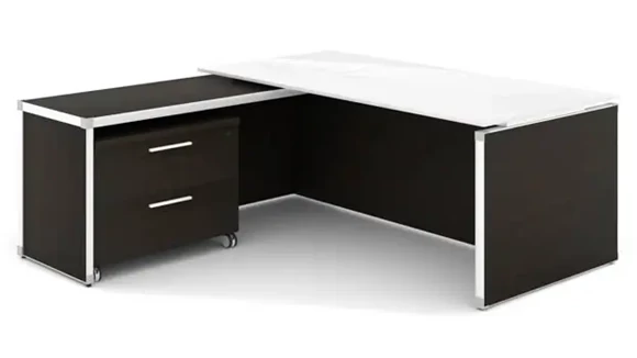 L-Desk 72in W x 75in D with 1 Pedestal