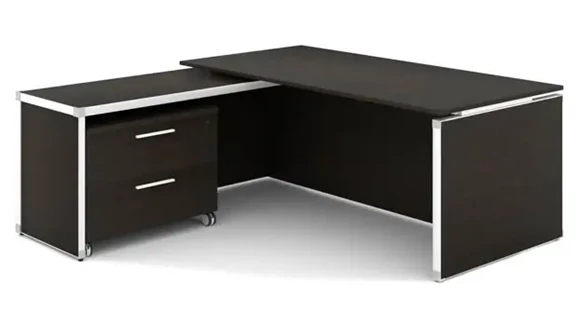 L-Desk 72in W x 75in D with 1 Pedestal