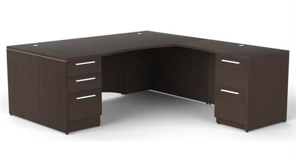 72in x 84in Bow Front L Shaped Desk
