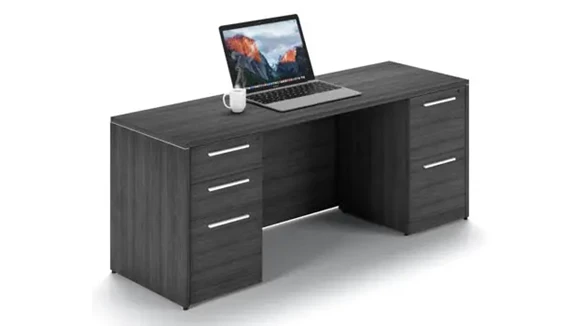 Credenza 72in W x 24in D x 30in H with 2 Pedestals and Ball-Bearing Slides