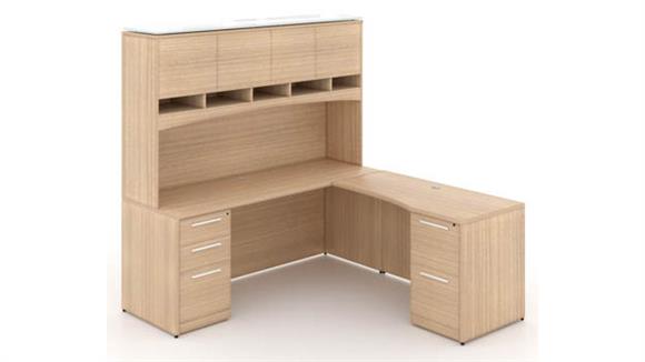 72n x 66in L Shaped Desk with Hutch