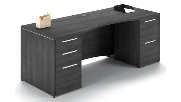 Desk 66in W x 30in D with 2 Pedestals