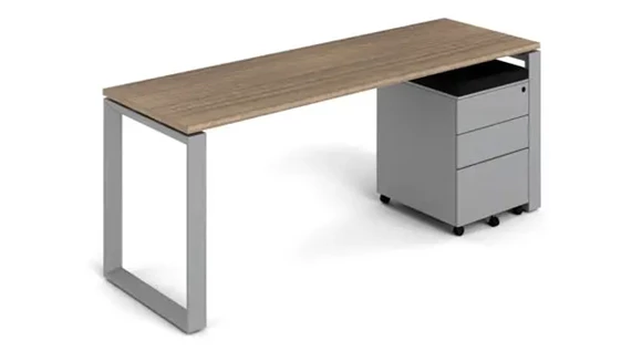 Desk 60in W x 24in D with 1 Pedestal