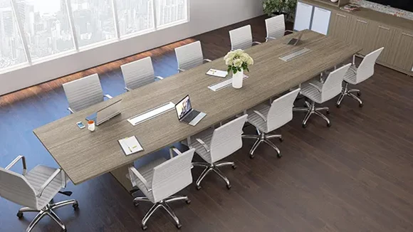 Boat Shape Conference Table 16ft W x 48in D