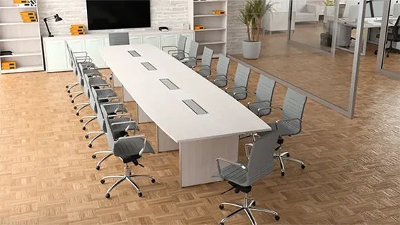 Boat Shape Conference Table 20ft W x 48in D