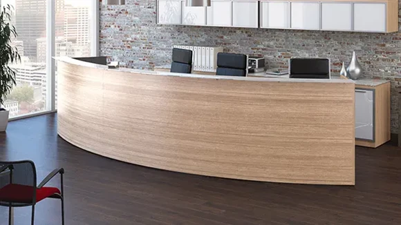 U-Desk Reception Desk 15in W x 26in D with Glass Top
