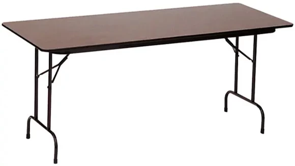 Folding Table 18in x 8ft Melamine Top Steel Apron
