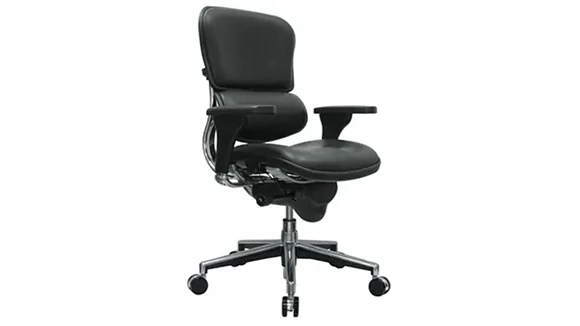Mid-Back Task Chair with Leather Seat