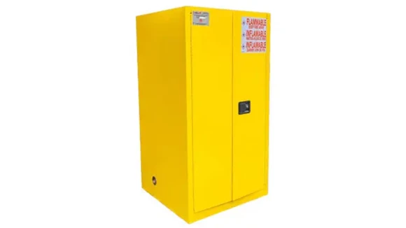 Fireproof Storage Cabinet 34in W x 34in D x 65in H with Trilingual Warning Labels