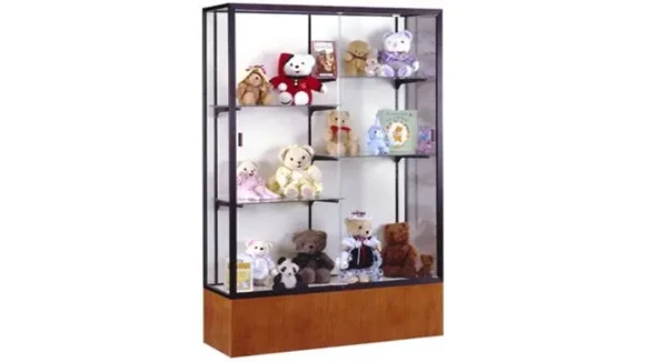 Display Case with White Laminate Back Wood Veneer