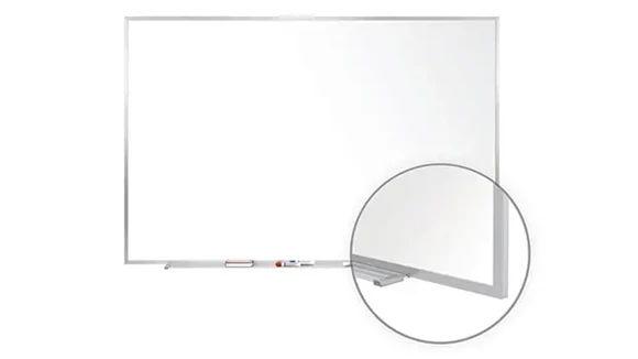 Whiteboard 121in W x 1in D x 49in H with Surface Accepts Magnets