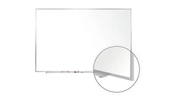 Whiteboard 145in W x 1in D x 49in H with Surface Accepts Magnets