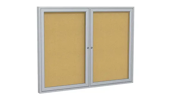Bulletin Board 60in W x 2in D x 48in H with Units Locks For Security