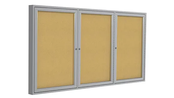 Bulletin Board 72in W x 2in D x 36in H with Units Locks For Security