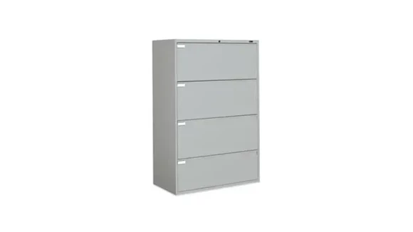 Ball-Bearing Lateral File Cabinet 36in W x 18in D x 54in H with 4 Drawers
