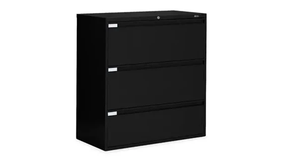 Ball-Bearing Lateral File Cabinet 42in W x 18in D x 41in H with 3 Drawers