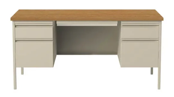 Steel Desk 60in W x 30in D with 2 Pedestals