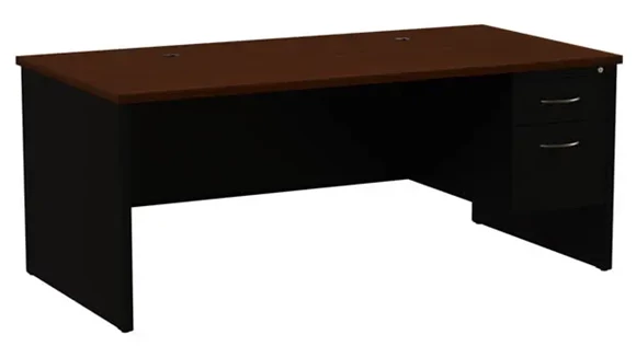 Steel Desk 72in W x 36in D with 1 Pedestal