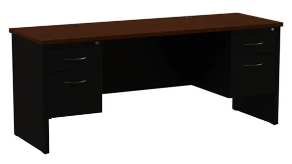 Steel Desk 72in W x 24in D with 2 Pedestals