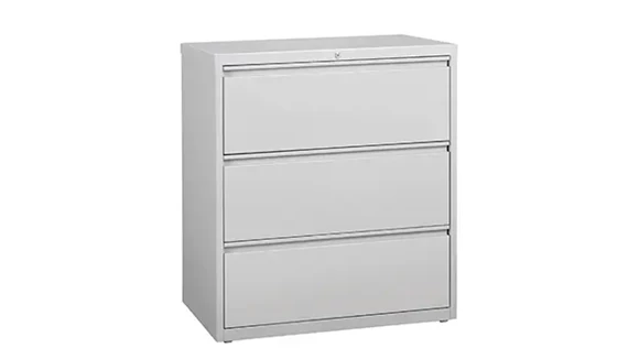 Ball-Bearing Lateral File Cabinet 36in W x 19in D x 40in H with 3 Drawers