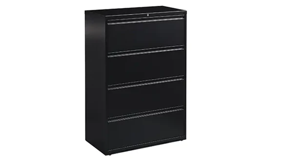 Ball-Bearing Lateral File Cabinet 36in W x 19in D x 53in H with 4 Drawers