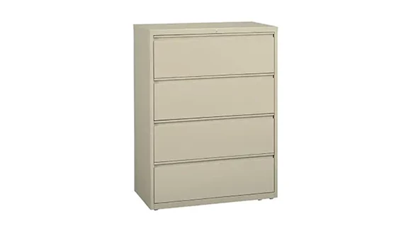 Ball-Bearing Lateral File Cabinet 42in W x 19in D x 53in H with Lockable
