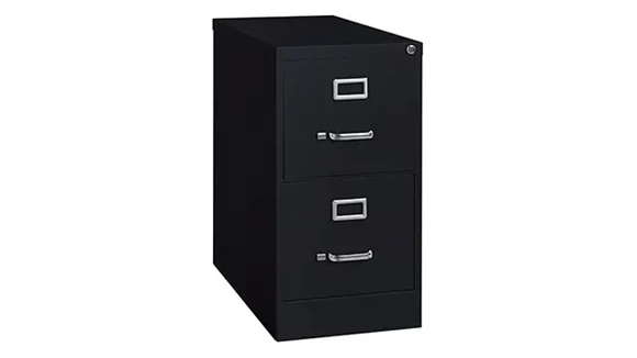 Ball-Bearing Vertical File Cabinet 15in W x 25in D x 28in H with 2 Drawers