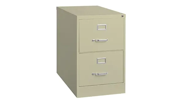 Ball-Bearing Vertical File Cabinet 18in W x 25in D x 28in H with 2 Drawers