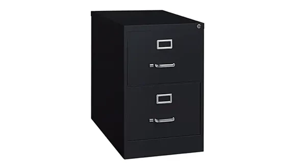 Ball-Bearing Vertical File Cabinet 18in W x 26in D x 28in H with 2 Drawers