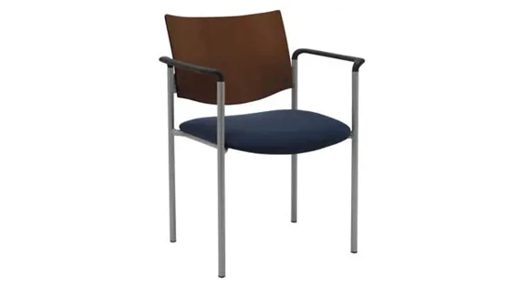 Side / Guest Chair, with Arms and Wood Back