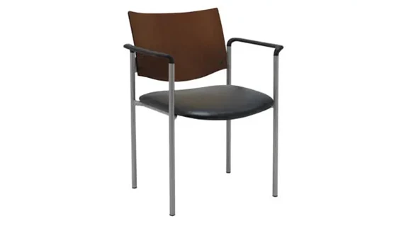 Side / Guest Chair, with Arms and Wood Back