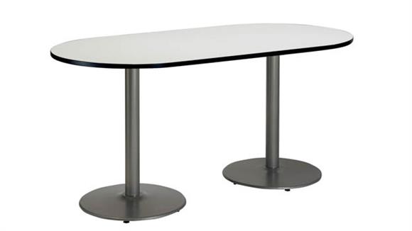 6ft x 30in RaceTrack Pedestal Table
