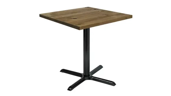30in Square Vintage Wood Top Table