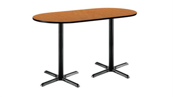 6ft W x 36in D x 42in H Racetrack Pedestal Table