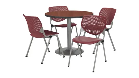 Cafeteria Table 36in Round with 4 Chairs