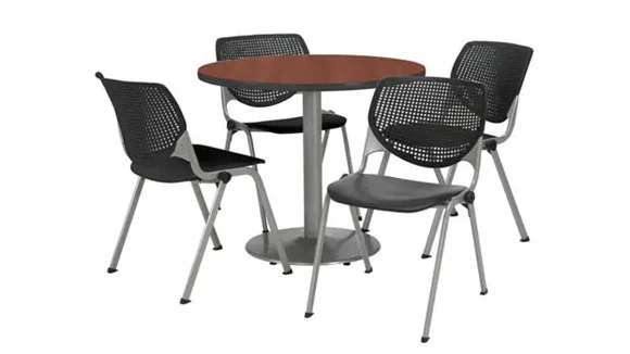 Cafeteria Table 36in Round with 4 Chairs