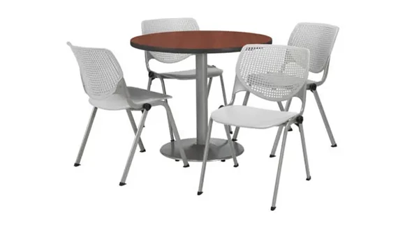 Cafeteria Table 36in Round with 4 Chairs