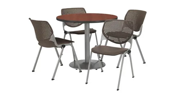 Cafeteria Table 36in Round with 4 Chairs