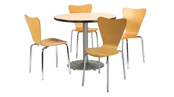 Cafeteria Table 36in Round with 4 Chairs