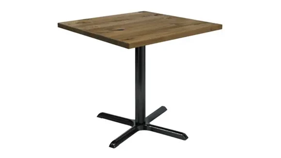 36in Square Vintage Wood Top Table