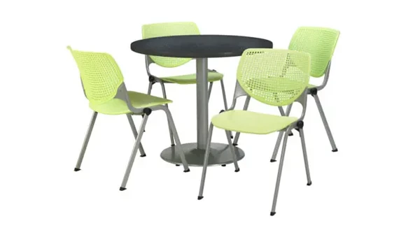 Cafeteria Table 42in Round with 4 Chairs