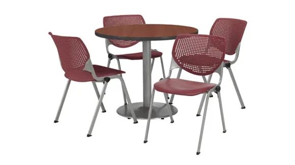 Cafeteria Table 42in Round with 4 Chairs
